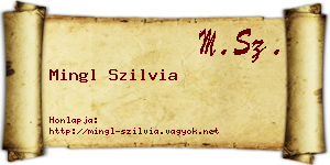 Mingl Szilvia névjegykártya